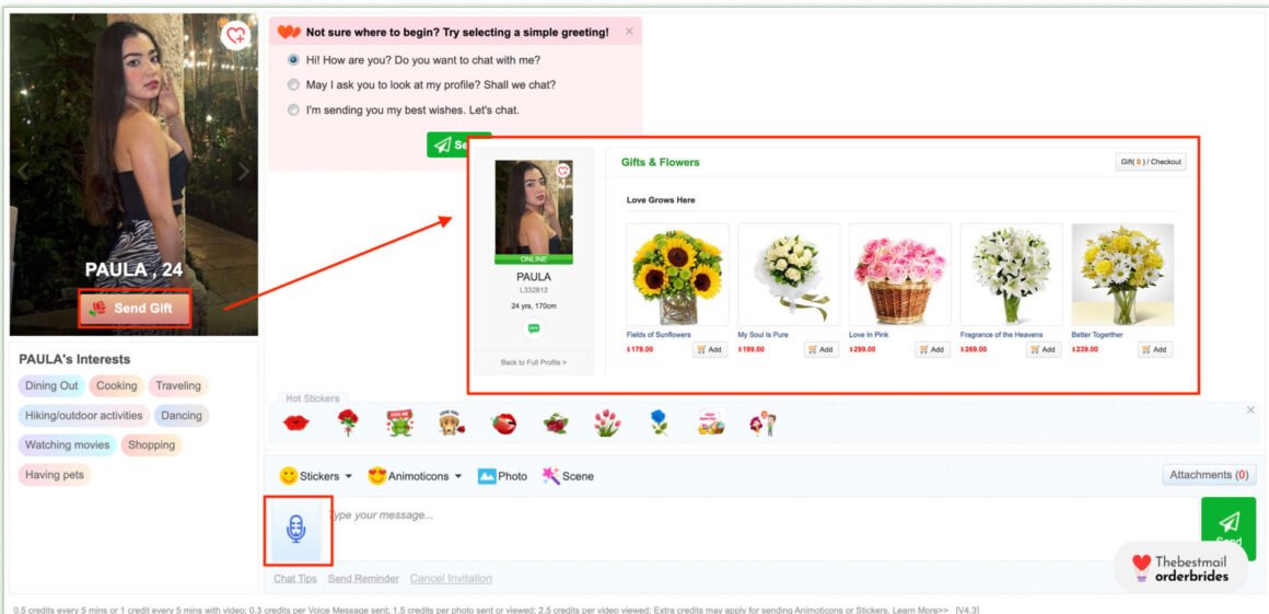 LatinBeautyDate communication tools & gifts